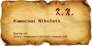 Kamocsai Nikolett névjegykártya