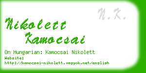 nikolett kamocsai business card